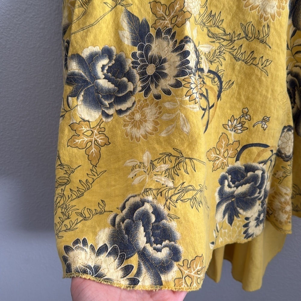Yellow Tiered Floral Sleeveless Dress Made in Italy - Picture 6 of 10